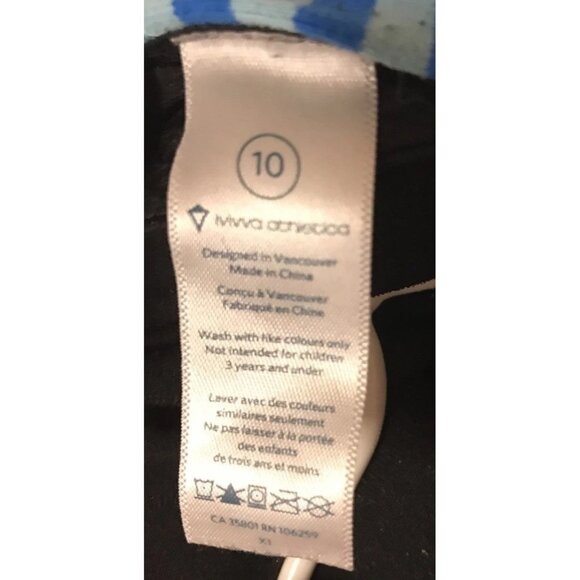 Sz 10 Girls Ivivva by Lululemon Leggings Blue Quilt/Black Reverse 29” Inseam - Picture 10 of 11